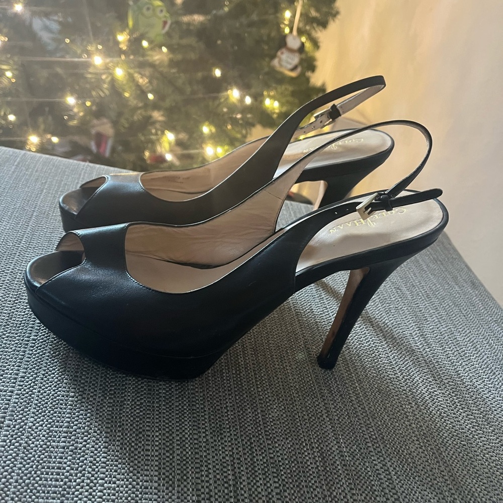 Black Cole Haan sling backs
